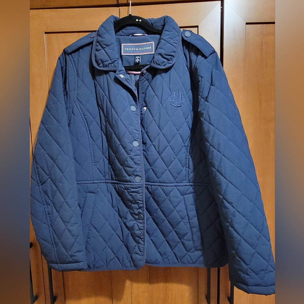 Tommy Hilfiger Womens Quilted Jacket - DARK BLUE ( Navy ) L